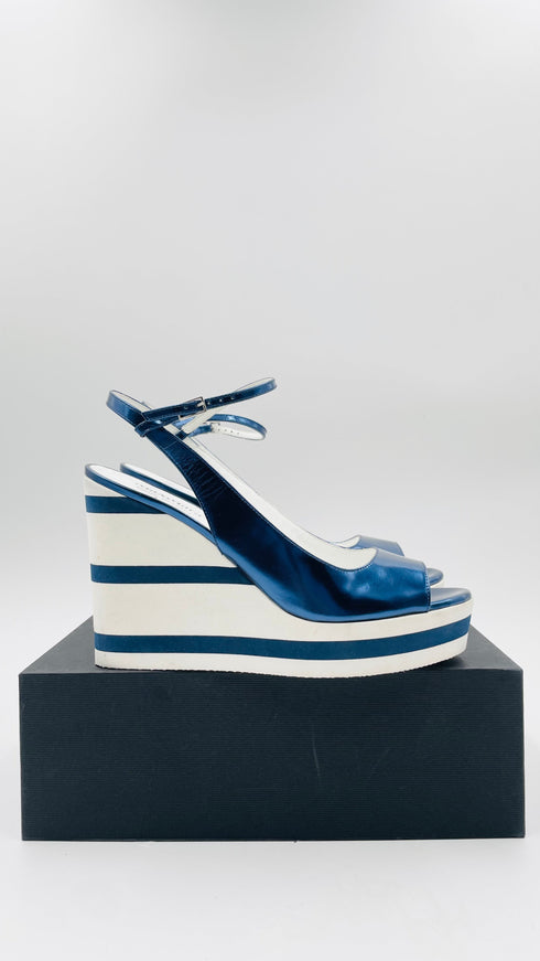 Sandalo plateaux blu numero 38