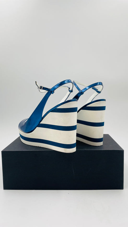 Sandalo plateaux blu numero 38