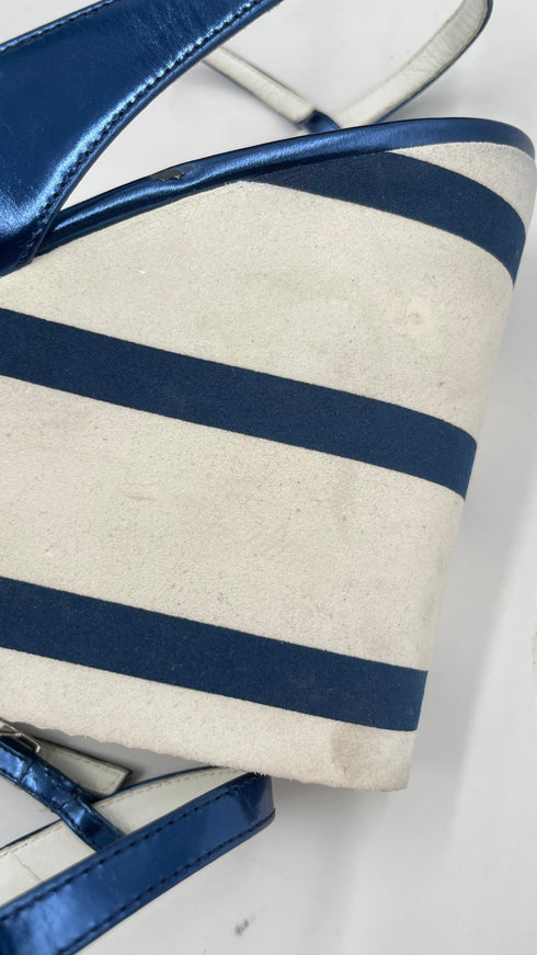 Sandalo plateaux blu numero 38