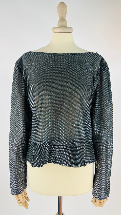 Blusa girocollo argentata