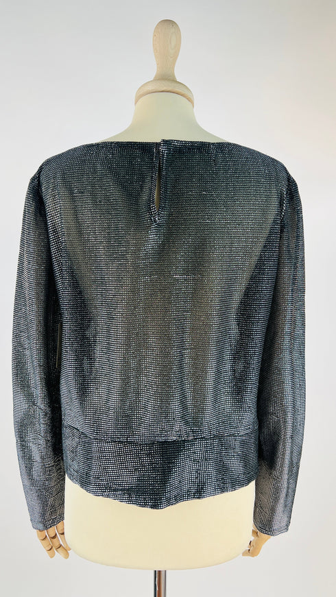 Blusa girocollo argentata