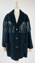Cappotto in panno a frange