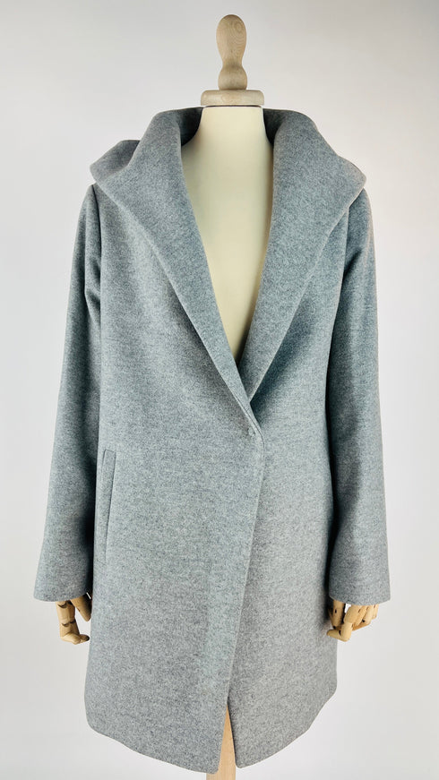 Cappotto in panno di lana grigio