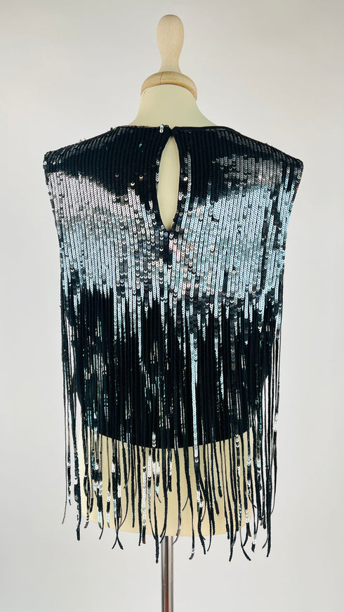 Top in paillettes a frange