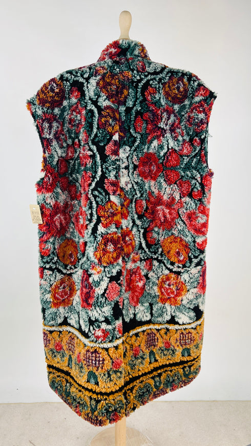 Maxi gilet lungo con cartellino