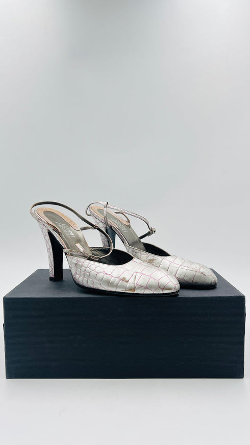 Sandalo argentato vintage N.40