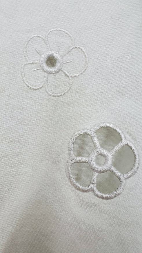 Camicia fiori ricamati bianca