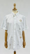Camicia fiori ricamati bianca