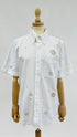 Camicia fiori ricamati bianca