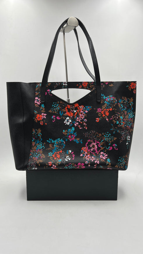 Borsa in pelle a fiori