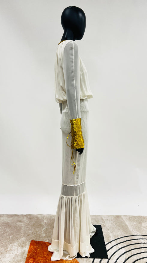 Abito lungo bianco vintage