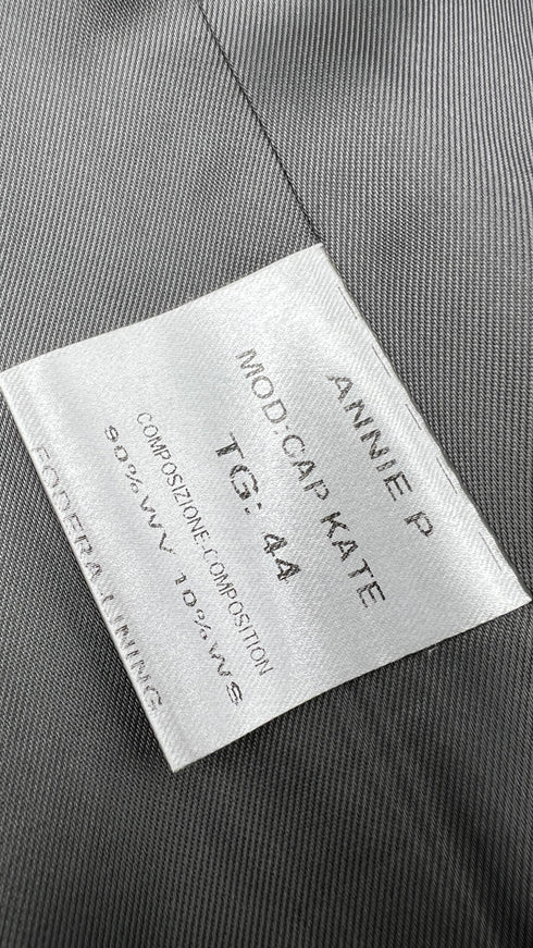 Cappotto in panno di lana grigio