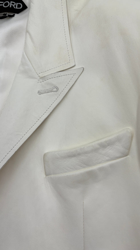 Blazer in pelle bianco