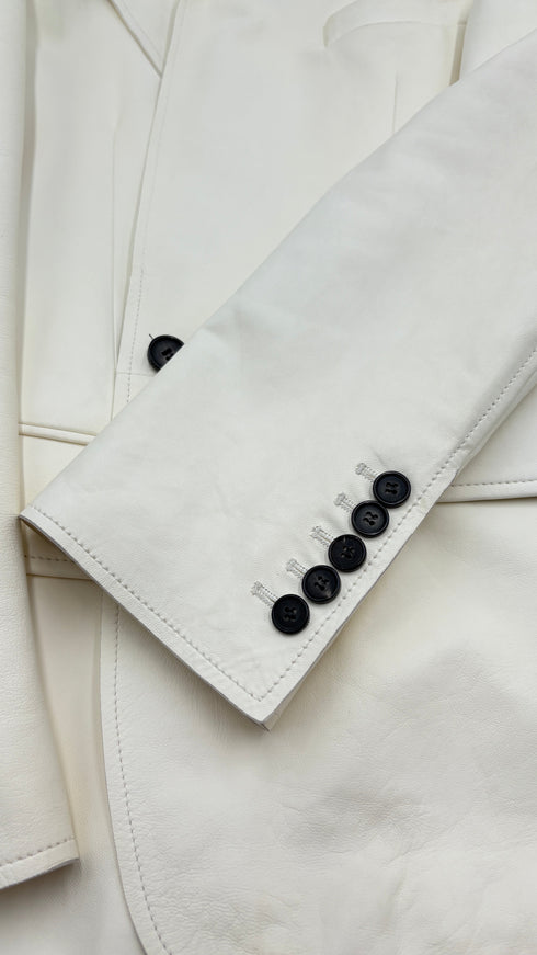 Blazer in pelle bianco