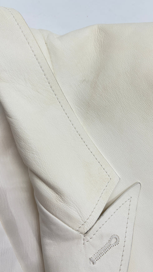 Blazer in pelle bianco