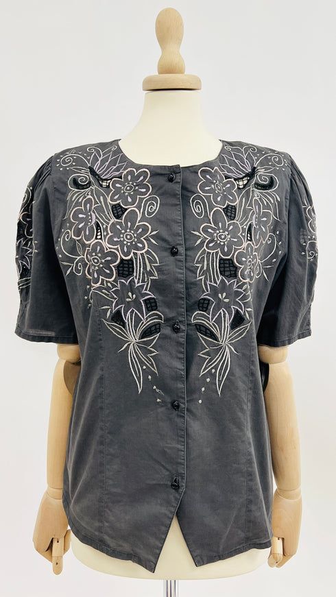 Blusa ricami floreali