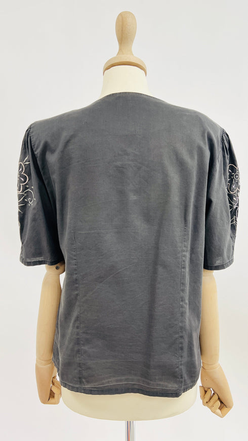 Blusa ricami floreali