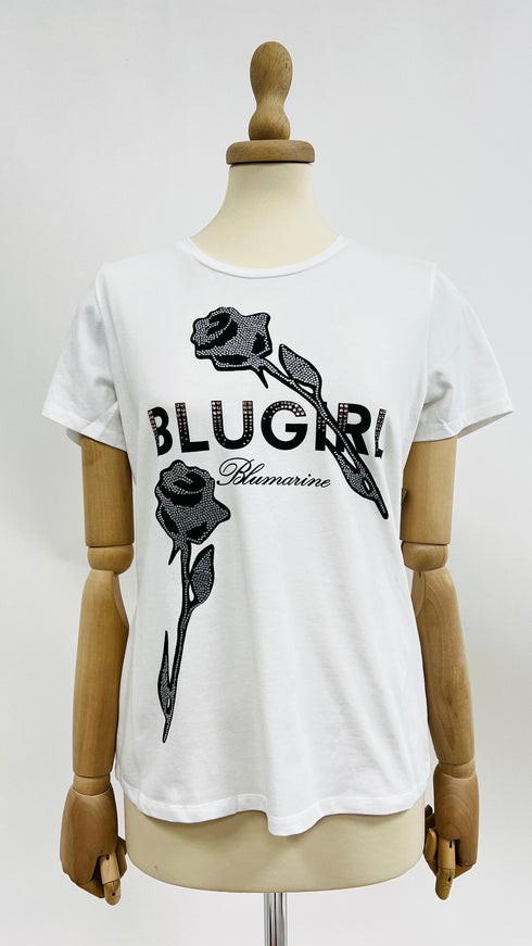 T-shirt logo strass con cartellino