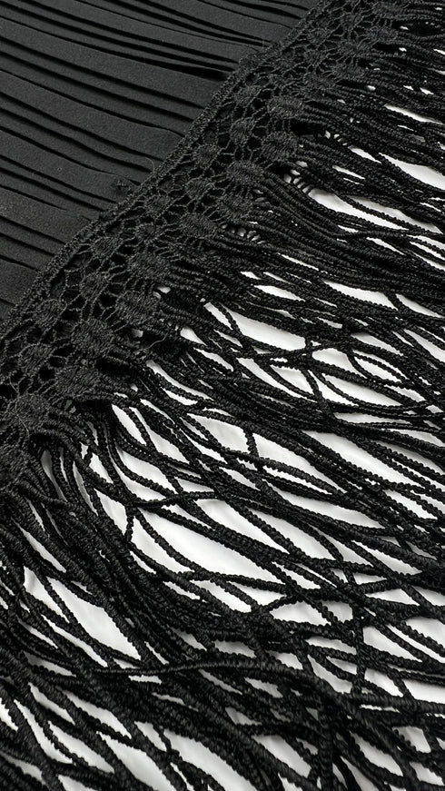 Blusa plissé con frange