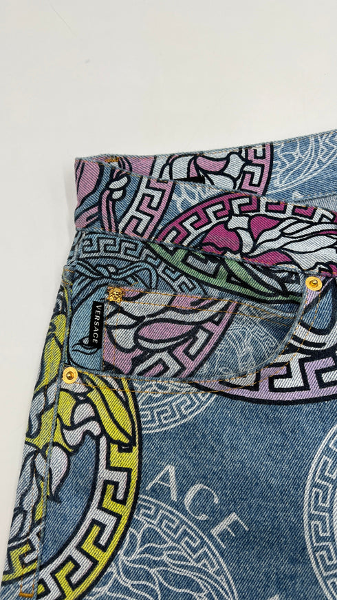 Jeans stampa medusa