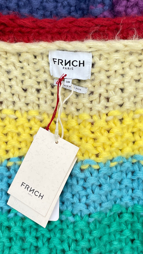 Cardigan righe cartellino