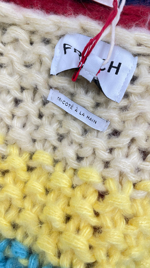 Cardigan righe cartellino