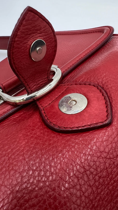 Borsa in pelle rossa
