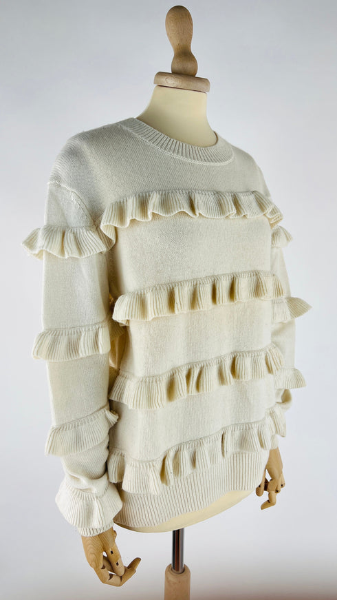 Maglia in lana con balze