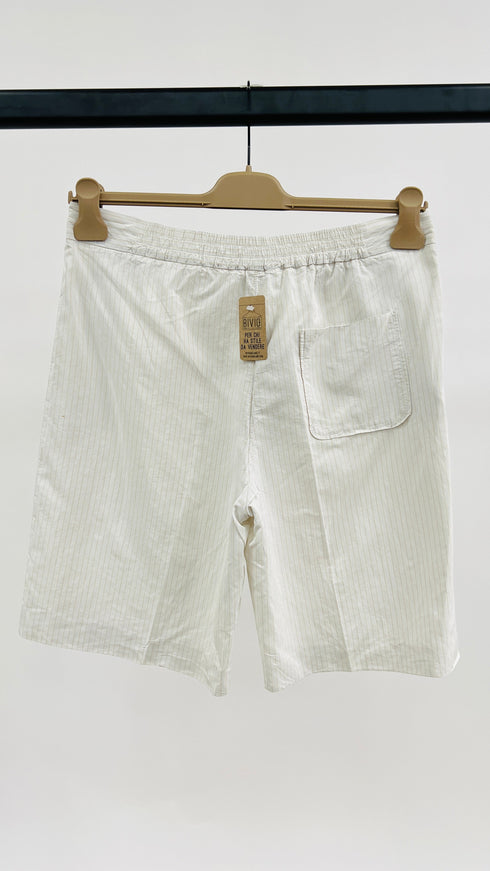 Shorts in seta a righe