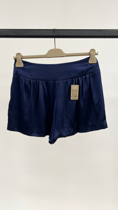 Shorts plissè raso di seta