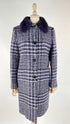 Cappotto tweed collo pelliccia