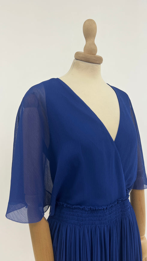 Abito midi crepe plissé