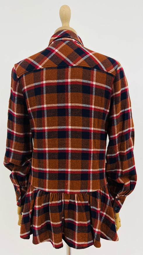 Camicia tartan ricamata