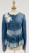 Giacca denim pizzo