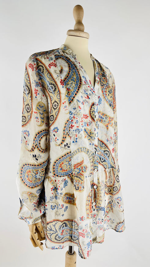 Maxi camicia paisley