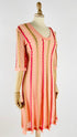 Abito midi in maglia a righe