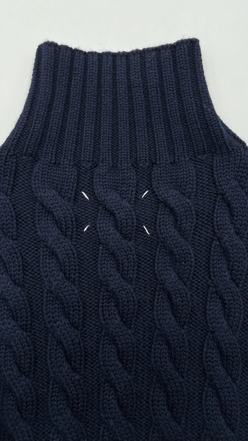 Dolcevita in lana blu