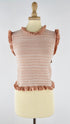 Top in cotone con ruches