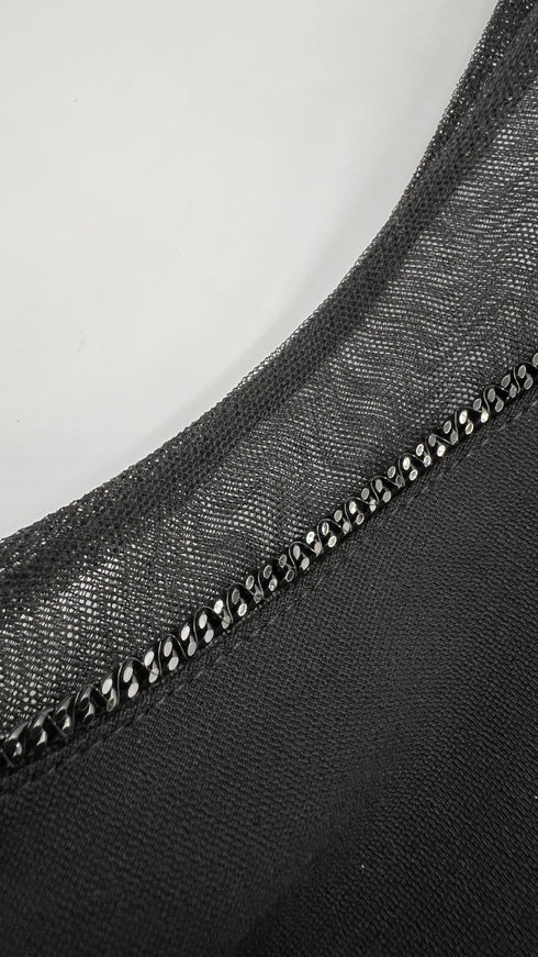 Top nero smanicato