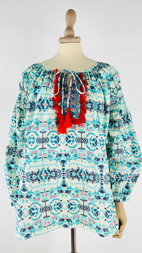 Blusa in cotone stampato