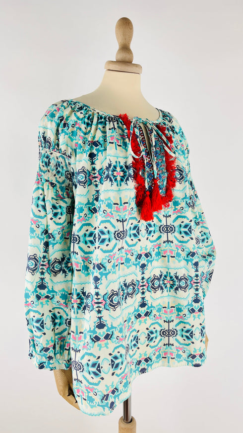 Blusa in cotone stampato