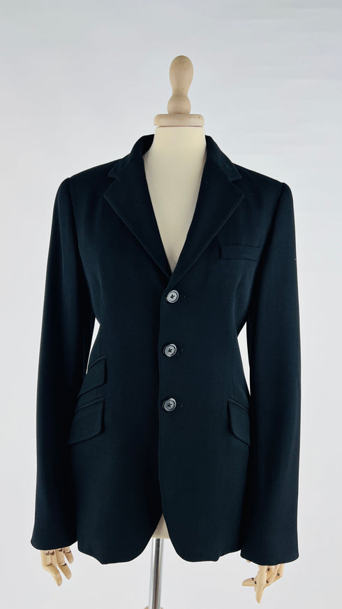Blazer nero microcostine