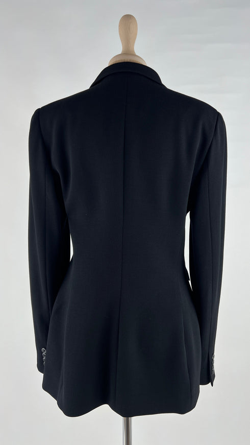 Blazer nero microcostine