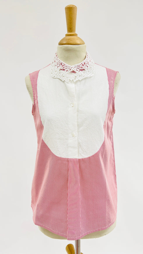 Camicia smanicata a righe
