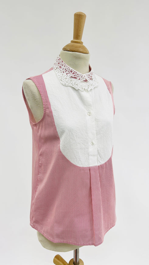 Camicia smanicata a righe