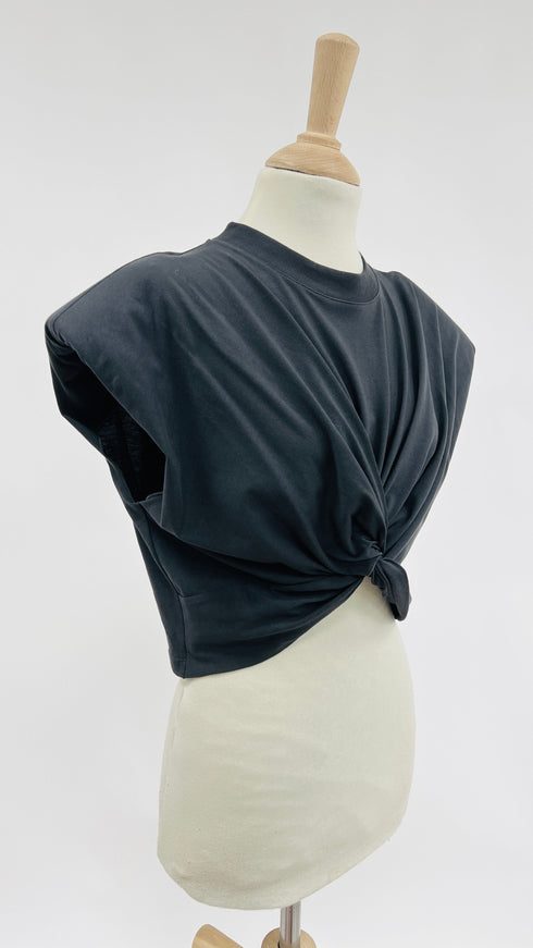 Top cropped con cartellino