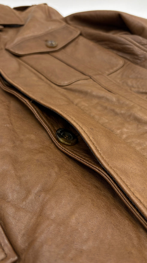 Giacca in pelle marrone