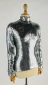 Lupetto pailettes argento
