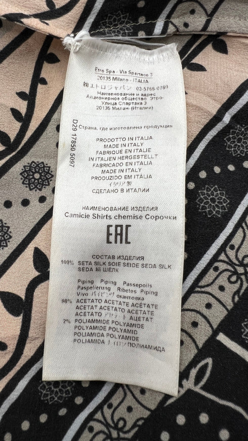 Camicia lunga in seta stampata
