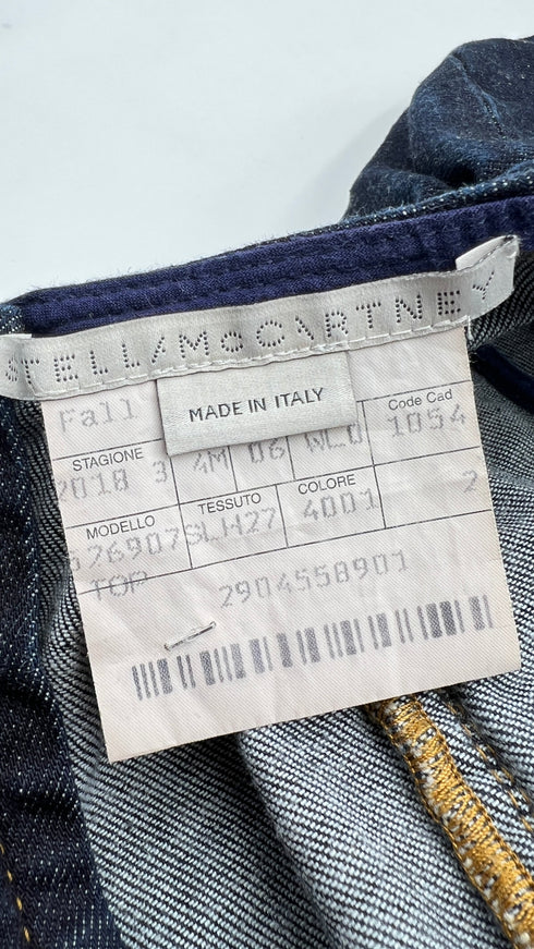 Top cropped in denim